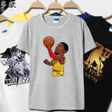 新款创意篮球T恤短袖 男士运动宽松大码卡通Q版凯里欧文nbat恤衫