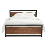 美式铁艺复古实木床双人床简约现代单人床铁架床 1.2米1.5米1.8米