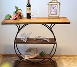 美式乡村实木家具艺术造型松木玄关桌创意置物架简约收纳架
