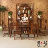 茶桌椅组合实木功夫茶桌仿古榆木小茶台榆木茶几1.76米简约特价