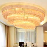 金色大气椭圆形客厅卧室餐厅水晶吸顶灯LED酒店大厅大堂吸顶灯具