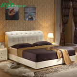 现代简约床皮床欧式双人床1.8米皮艺软包床婚床小户型送货家具