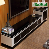 简约小户型地柜创意客厅宜家地柜墙柜现代烤漆钢化玻璃电视柜组合