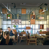 工业风咖啡餐厅屏风隔断酒吧铁书架展示柜玄关美式办公装饰置物架