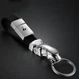 汽车钥匙扣 个性金属腰挂 捷豹头真皮钥匙扣 真皮汽车钥匙链挂件