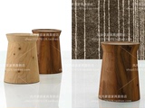 创意原木墩子实木凳树桩根雕凳子茶几大板配凳圆木家具木桩咖啡桌