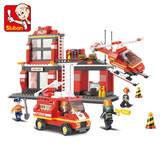 兼容乐高积木拼装儿童益智玩具男孩4-6-10-12岁城市警察消防玩具