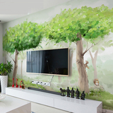 定制森林系清新墙纸 客厅电视背景墙壁纸卧室大型壁画 森林之晨