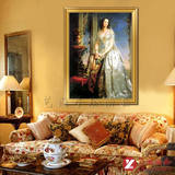 美女贵妇人油画 成品竖版欧式皇室欧式奢华本书客厅卧室挂画GR40