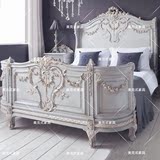 出口法国欧美家具实木床美式乡村复古做旧床法式床雕花双人床婚床
