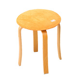 时尚条绒圆凳子坐垫圆形餐桌椅垫加厚纯色花边学生布艺板凳防滑垫
