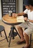 美式乡村 复古做旧铁艺户外咖啡桌椅实木组合吧台三件套