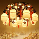 新中式吊灯客厅中国风玻璃餐厅古典仿古卧室圆形复古中式吸顶的灯