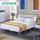 全友家私卧室家具双人床1.8米时尚板式床1.5米床+床垫组合106902
