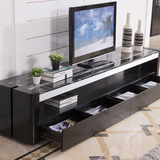 客厅电视柜茶几组合电视机柜 2.2米大理石黑色 现代简约时尚TV702