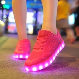 夜光鞋女usb充电七彩灯运动鞋潮韩版百搭会发光的鞋子女生荧光鞋