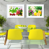 餐厅装饰画双联组合清新水果花卉壁画遮挡电表箱现代简约新中式画
