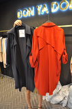 2016韩国东大门代购秋季新款纯色宽松长袖不规则后背风衣外套女