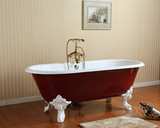 浴缸 独立式1.5/1.6/1.7/1.8米铸铁浴缸 欧式古典带金属大脚浴盆