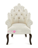 美式乡村实木皮艺单人沙发法式时尚拉扣休闲椅欧式样板房梳妆椅