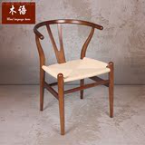 北欧现代简约时尚新中式靠背椅Y椅 茶室咖啡厅餐椅实木椅子书房椅