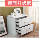 简易欧式烤漆床头柜简约现代纯白色 韩式宜家床边实木柜子斗柜