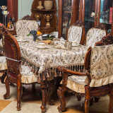 欧式家用长方形加厚绸缎餐桌布实木茶几台布盖布桌椅套椅垫桌旗