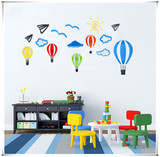 3d亚克力热气球儿童房间卡通动漫立体创意贴可爱床头卧室客厅墙贴