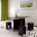 家用实木质多功能餐桌小户型可伸缩简易折叠餐桌饭桌木椅凳子组合