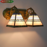 蒂凡尼灯创意美式乡村卧室床头壁灯地中海壁灯镜柜双头卫浴镜前灯