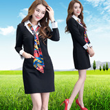 2016秋季新款韩版衬衣打底衫女中长款假两件套修身显瘦特价