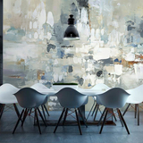 个性抽象油画墙纸壁纸艺术创意复古酒吧咖啡厅ktv背景墙 大型壁画