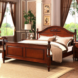 纯实木双人床1.5米欧式婚床 美式1.8米实木床现代乡村卧室家具