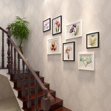 客厅装饰画 美式楼梯挂画 创意走廊过道壁画组合有框餐厅背景墙画