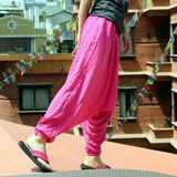 瑜伽裤印度进口尼泊尔泰国免裆裤民族风哈伦裤男女印巴文化大裆裤