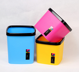 炫彩方形家用储物桶 桌面迷你杂物桶 收纳桶盒塑料垃圾桶无盖