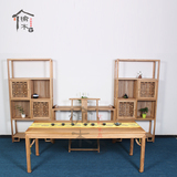 老榆木茶桌椅组合实木桌子新中式餐桌办公桌禅意榫卯家具定制