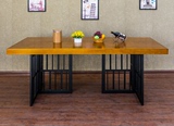 美式工业风格餐桌接待泡茶桌复古实木办公会议桌简约电脑桌工作台