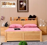 热卖 创意实木床 全松木床 高档书柜床 多功能一米小床 1.8米大床