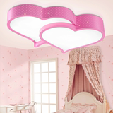 温馨儿童led吸顶灯粉色浪漫婚房小女孩卧室灯女儿房双心形灯具