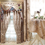 高档中式古典欧式窗帘美式豪华提花浮雕立体定制窗帘成品客厅遮光