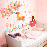 墙贴纸贴画床头卧室温馨客厅儿童房间创意墙壁纸自粘室内墙上装饰