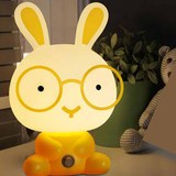 包邮新款眼镜兔子萌兔台灯创意儿童卧室卡通灯小夜灯 喂奶台灯