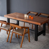 美式实木铁艺办公桌北欧餐桌简约现代会议桌电脑书桌大板桌椅组合