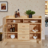 新款实木松木餐边柜厨房收纳储物柜简约现代茶水柜碗柜带抽屉包邮