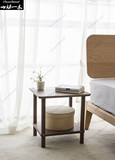 北欧日式床头柜简约现代茶几边几置物架纯实木床边柜极简宜家家具