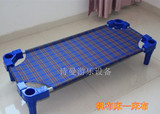 厂家直销幼儿园用床床布塑料床脚帆布床天蓝色床布格子布--床布