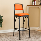 工业风吧台椅个性高脚椅创意靠背椅时尚座椅休闲咖啡吧椅家用餐椅