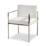 德丽 不锈钢餐椅 现代简约特价休闲椅 黑白扶手靠背洽谈办公椅子