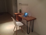 北欧式简约简易电脑桌小户型单人双人电脑桌实木书房卧室简易书桌